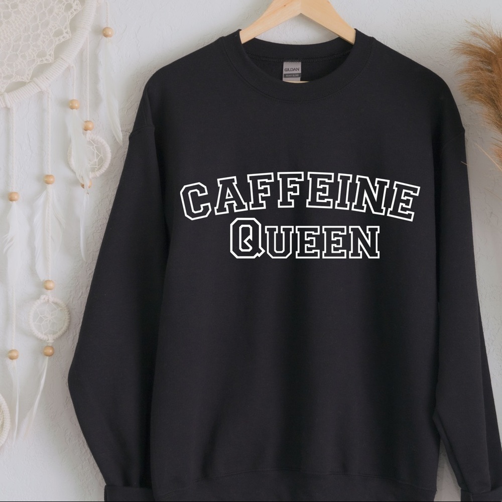 NEW Caffeine Queen Oversized Graphic Sweatshirt Top S-5X Sweater